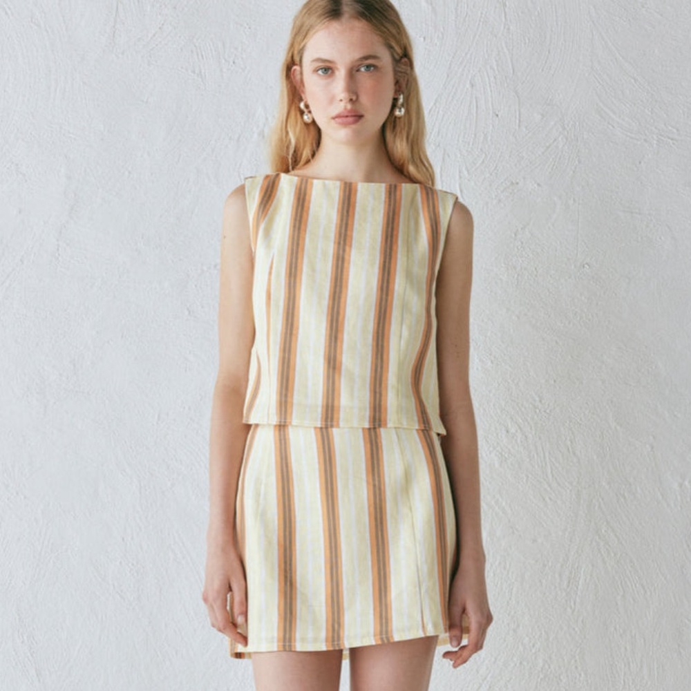 VRG GRL Ama Linen Stripe Set